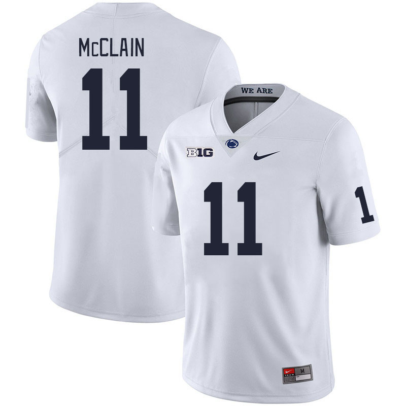 Men #11 Malik McClain Penn State Nittany Lions College Football Jerseys Stitched Sale-White - Click Image to Close